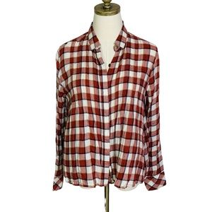 Current/Elliot Plaid Button Up Long Sleeve Shirt 3347